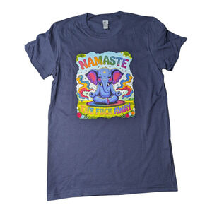 American Apparel Cute Namaste the F Away Women's Graphic T Shirt Size L NWOT